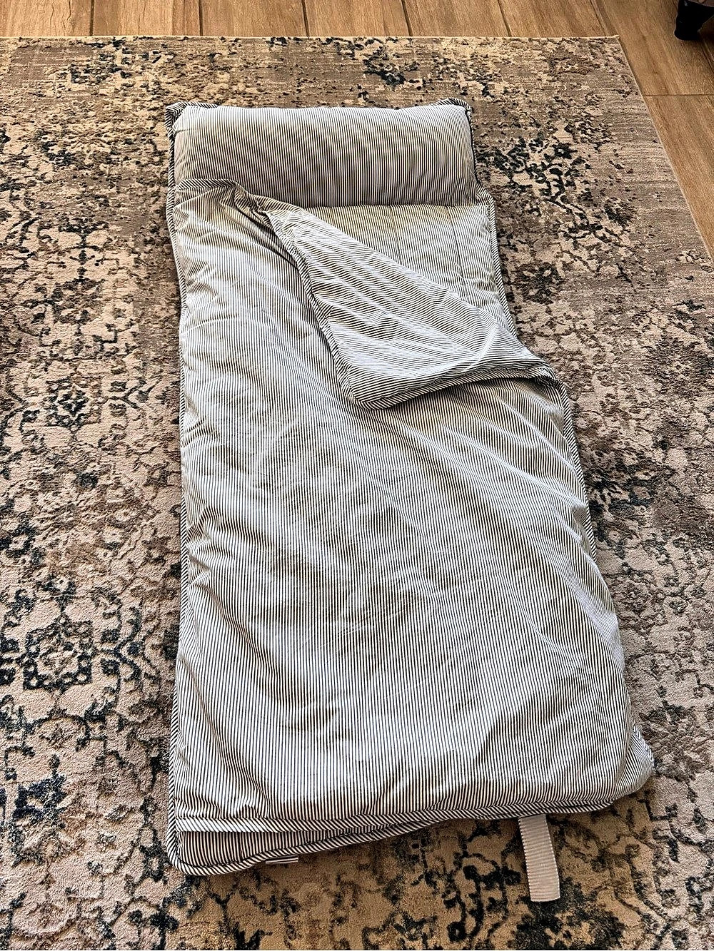 bloomere Organic Nap Mat - Modern Stripe Gray & White